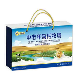 中老年高钙牧场低脂低糖风味饮品250mlx12盒