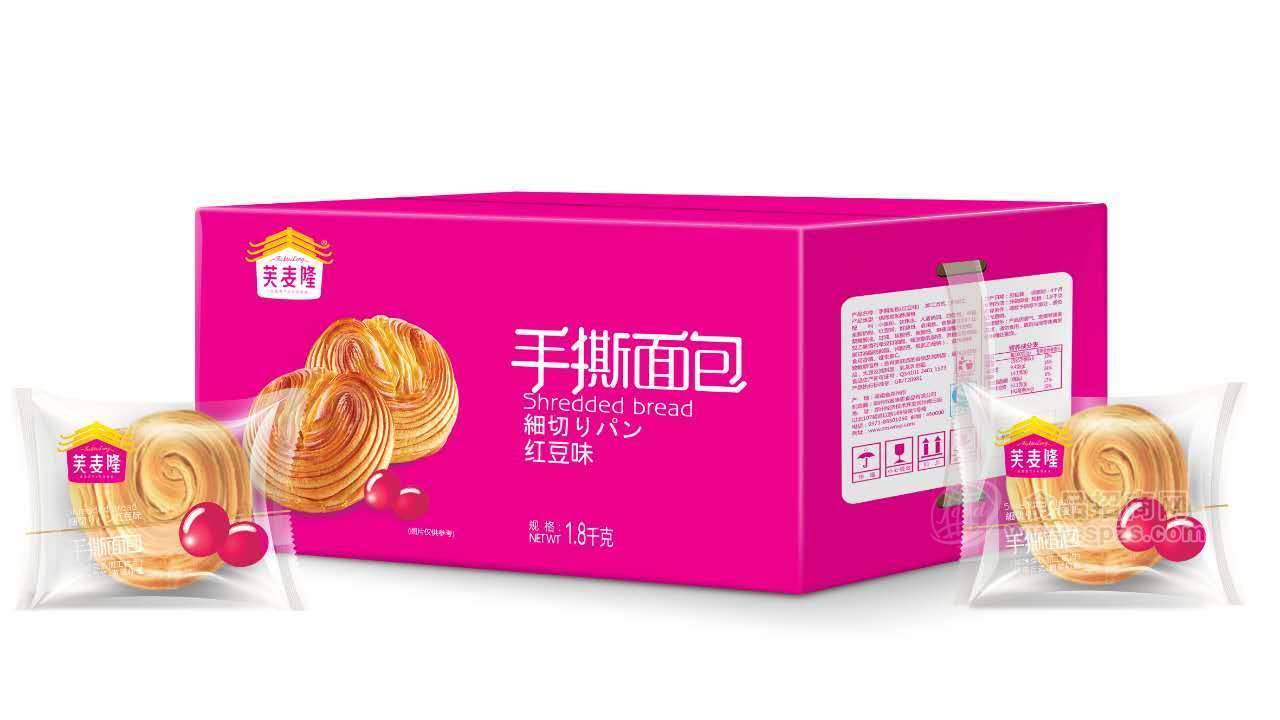 1.8kg芙麦隆手撕面包（红豆味）