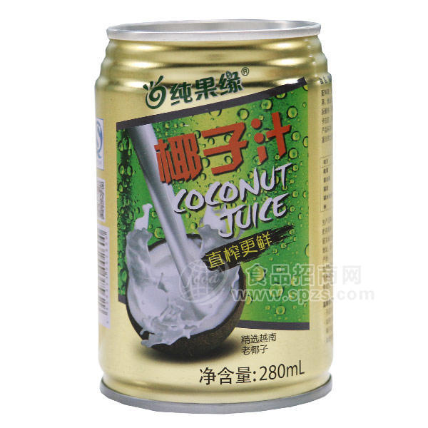 ·纯果缘椰子汁280ml植物蛋白饮料 