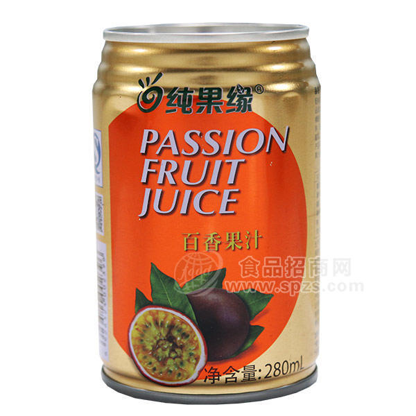 ·纯果缘百香果 果汁饮料280ml 