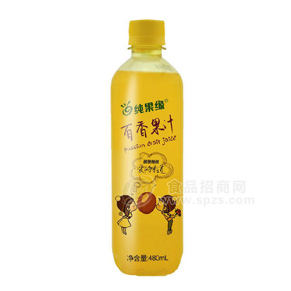 ·纯果缘百香果汁 果汁饮料480ml 