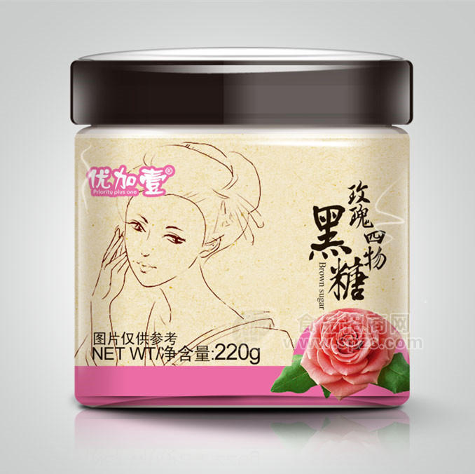 ·优加壹 玫瑰四物 黑糖 220g 