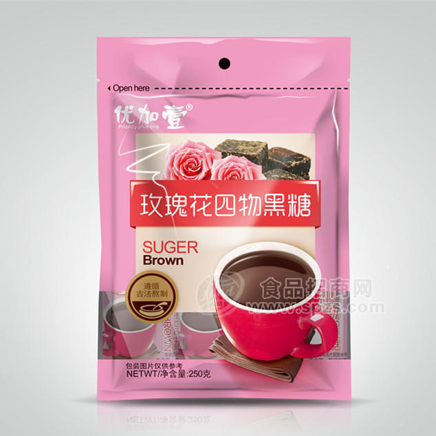 ·优加壹 玫瑰花四物黑糖 250g 