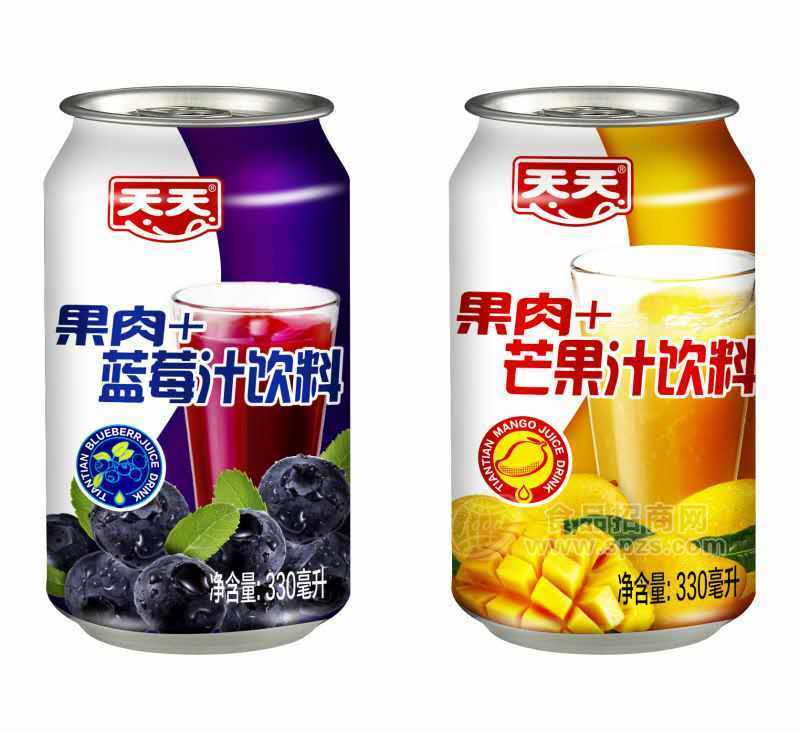 天天 果肉芒果汁蓝莓汁