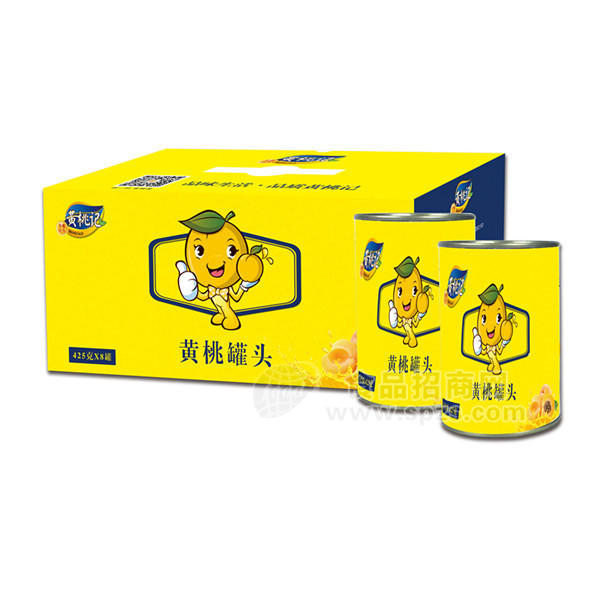 ·黄桃记黄桃罐头425gx8罐 