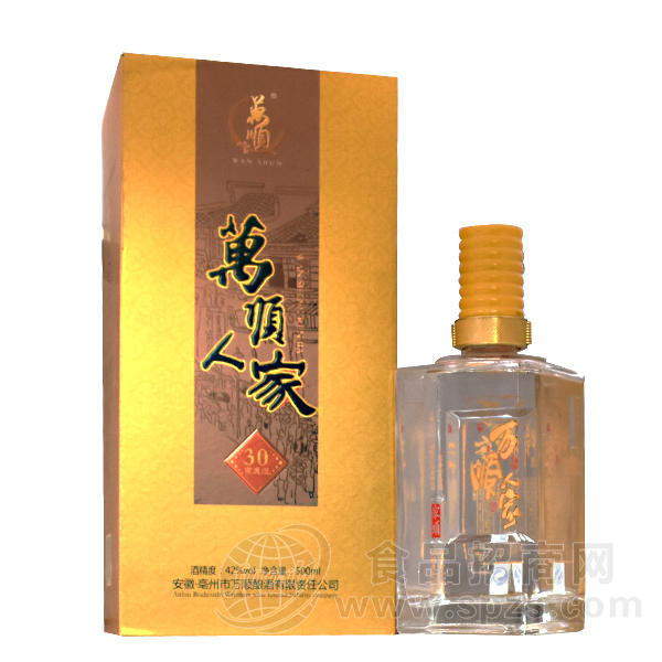 万顺人家 家顺30年42度白酒500ml