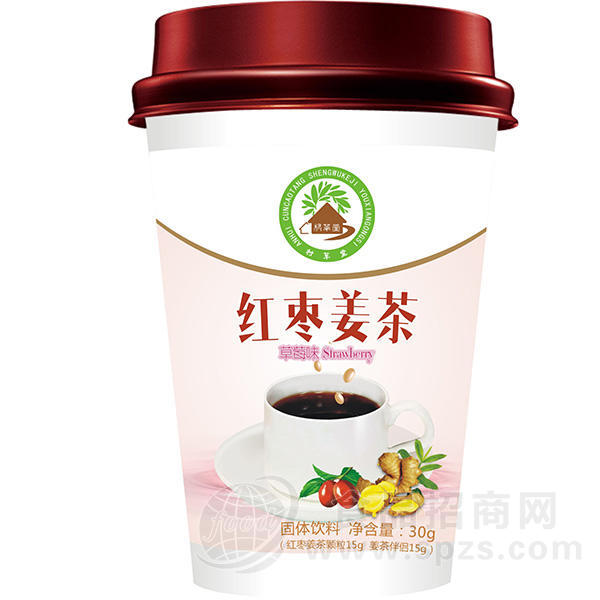 村草堂红枣姜茶草莓味固体饮料30g