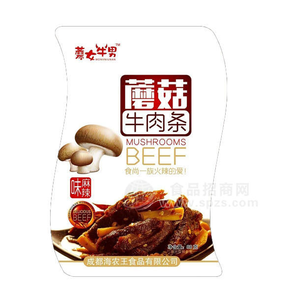蘑女牛男蘑菇牛肉条 休闲食品 麻辣味 80g