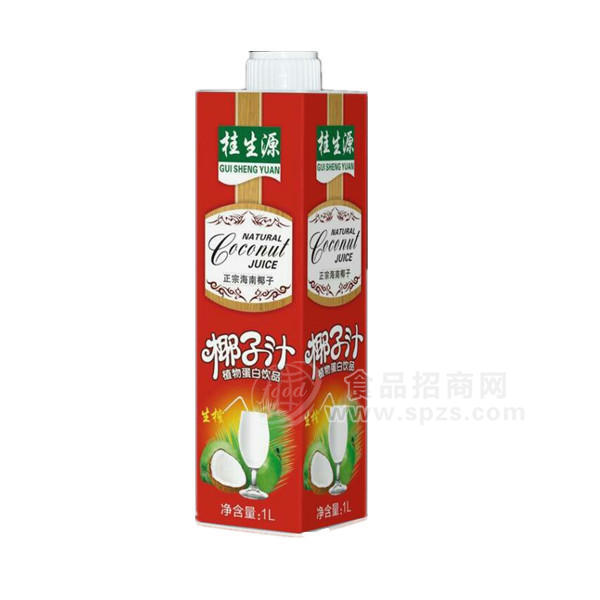 桂生源椰子汁植物蛋白飲料1L