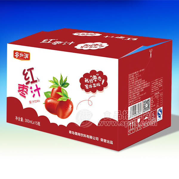 ·客加满红枣汁 果汁饮料300mlx15瓶 