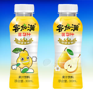 客加满 黄梨汁果汁饮料300ml