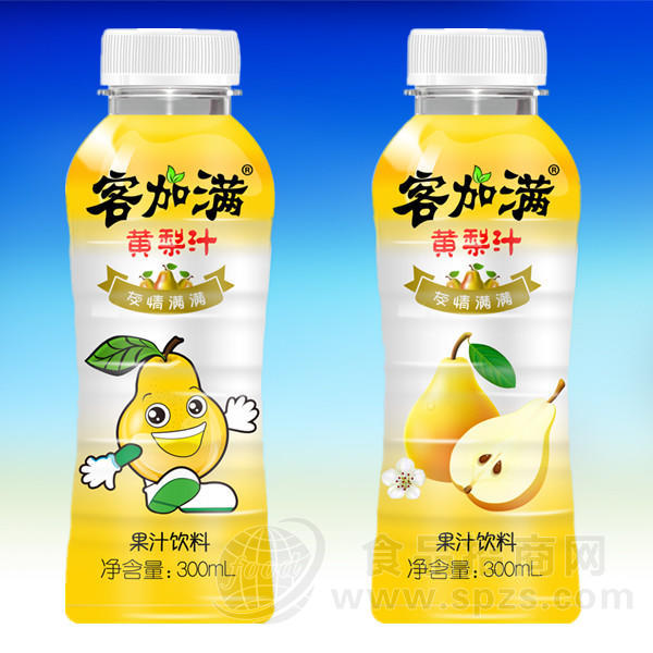 客加满 黄梨汁果汁饮料300ml