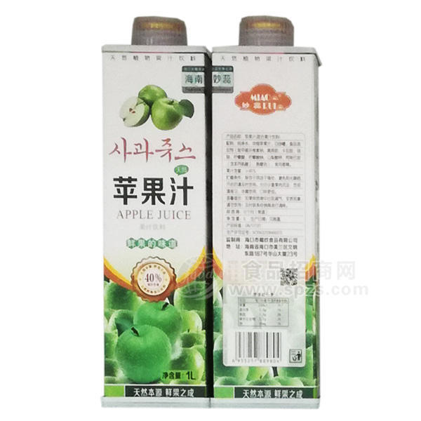 ·妙蕊 苹果汁饮品1L 