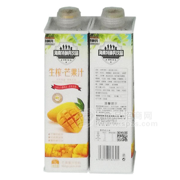 ·生榨芒果汁 饮品1L 