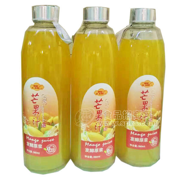 ·妙蕊 发酵原浆芒果汁饮料980mL 