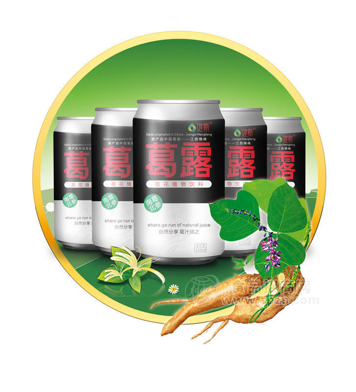 葛花植物飲料組合-黑罐