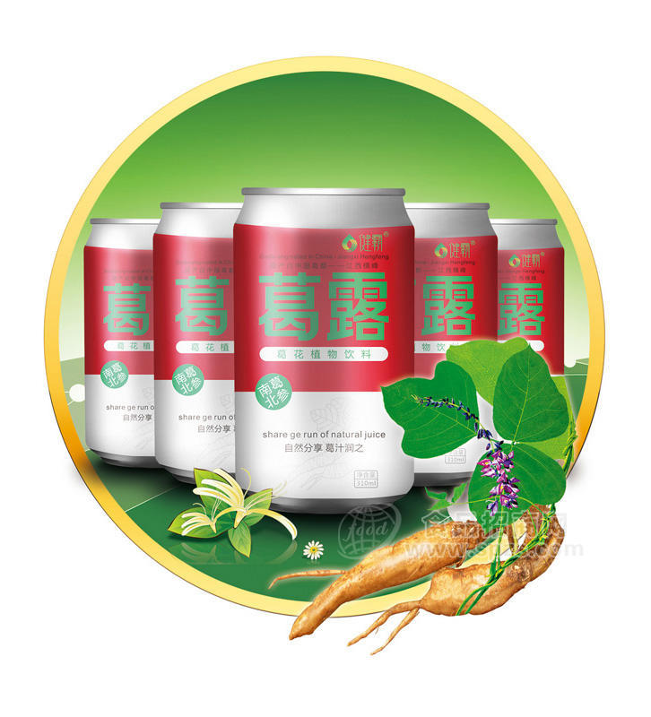 葛花植物飲料組合-紅罐