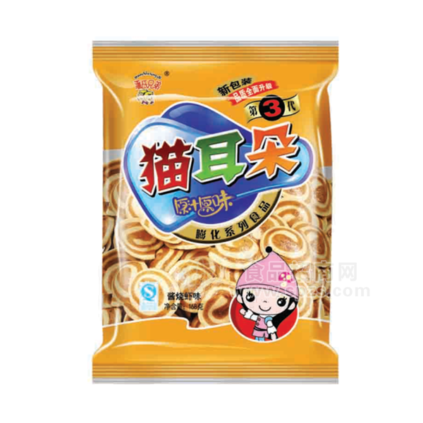 潘氏兄弟貓耳朵 膨化食品 醬燒蝦味168g