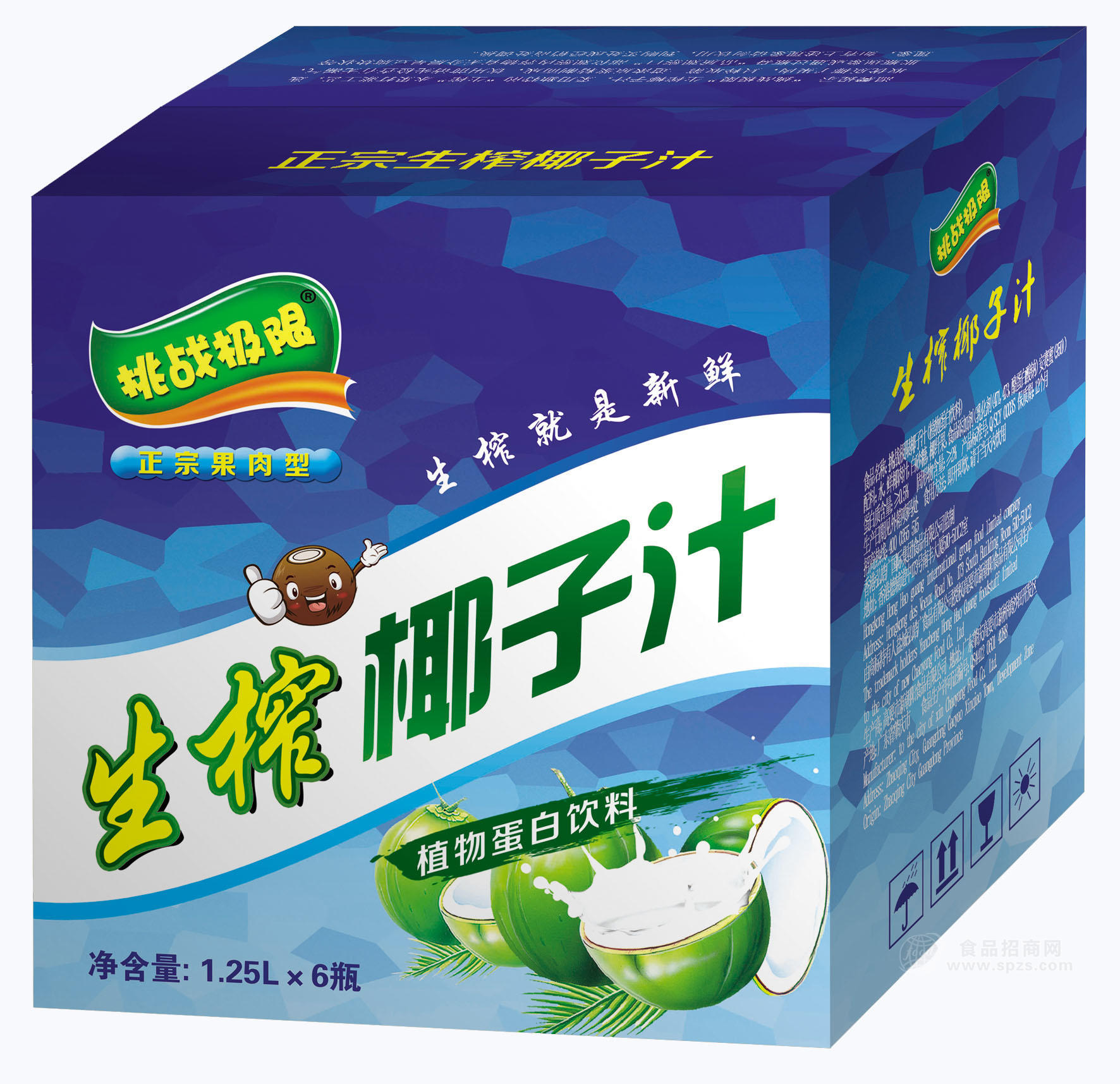 CCTV品牌“挑戰(zhàn)極限”正宗生榨椰子汁1.25L飲料