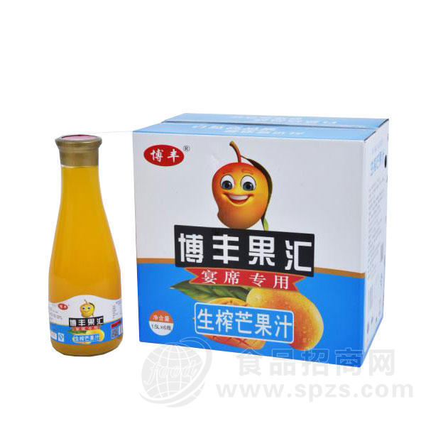 博丰果汇生榨芒果汁果汁饮料1.5Lx6瓶