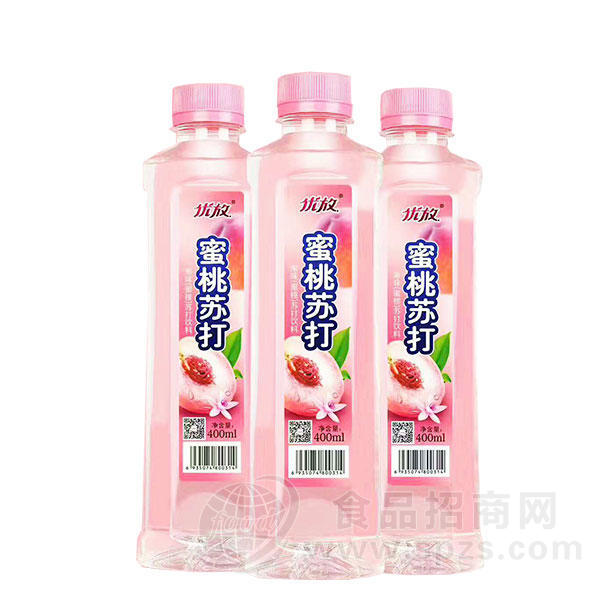 优放 蜜桃苏打400ml