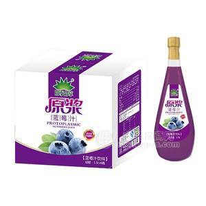 四季分享原浆蓝莓汁饮料 果汁饮料1.5lx6瓶