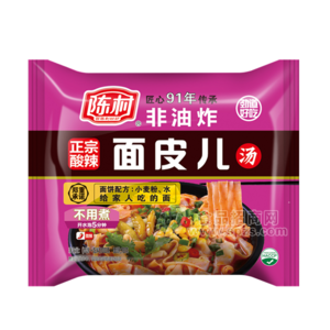 陈村酸辣面皮儿袋装方便面100g