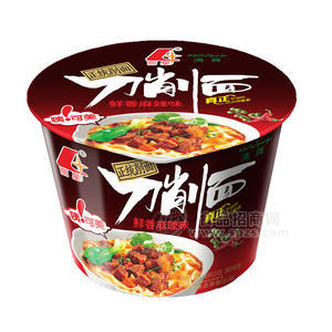 丽星刀削面 鲜香麻辣味桶装面110gx12桶