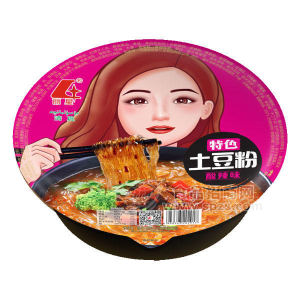 ·丽星特色土豆粉 酸辣味方便食品128gx12碗 