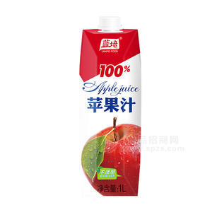 藍(lán)培 100%蘋(píng)果汁 果汁飲料 1L