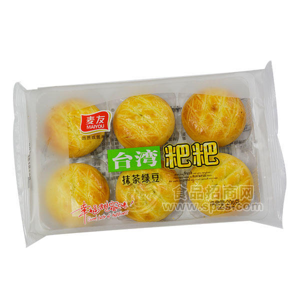 麥友臺(tái)灣粑粑抹茶綠豆糕點(diǎn)206g