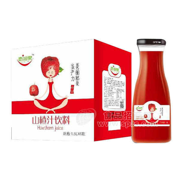 ·恋润果 山楂汁饮料箱装果汁饮料 1.5Lx6瓶 