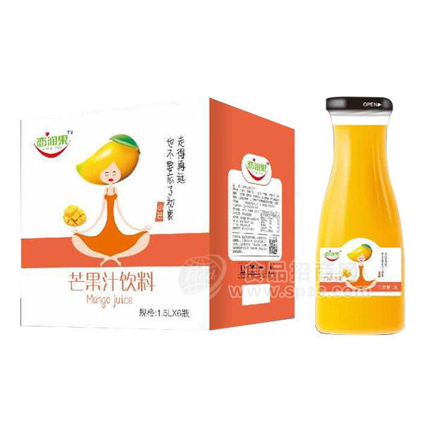 ·恋润果  芒果汁饮料 箱装1.5Lx6瓶 