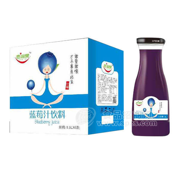·恋润果 蓝莓汁饮料 箱装1.5Lx6瓶 