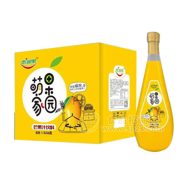 ·恋润果  萌果家园 芒果汁饮料果汁饮料 箱装1.5Lx6瓶 