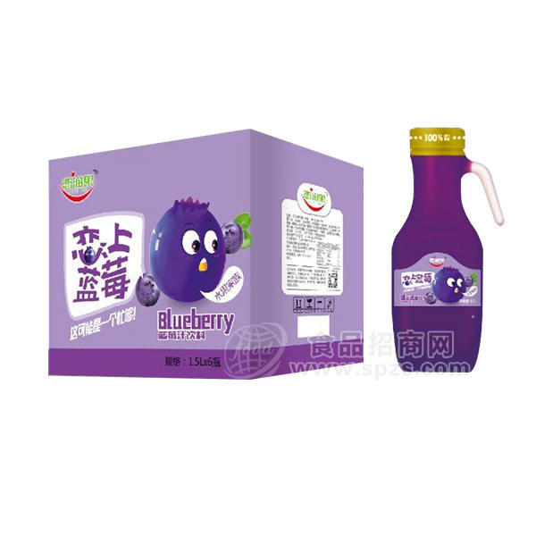 ·恋润果 恋上蓝莓 蓝莓汁饮料箱装1.5Lx6瓶 