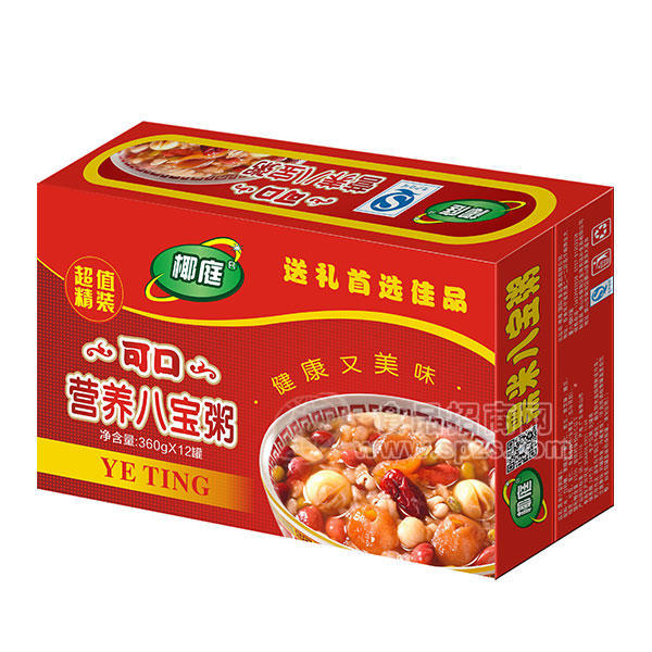 椰庭營養(yǎng)八寶粥方便食品360gx12罐