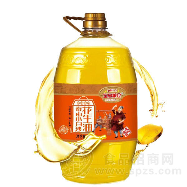 宝号粮仓泰山小白沙花生油5L