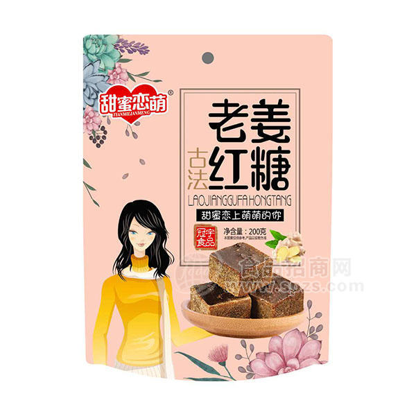 甜蜜恋萌古法老姜红糖200g 