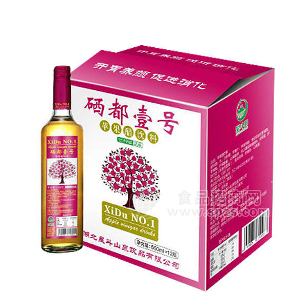 ·苹果醋饮料 果汁饮料650mlx12瓶 