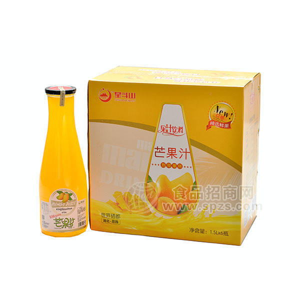 星斗山芒果汁果汁饮料1.5Lx6瓶