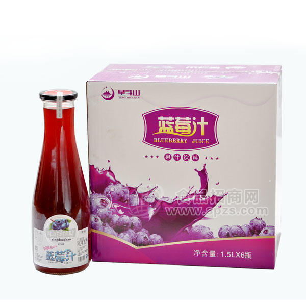 ·星斗山蓝莓汁果汁饮料1.5Lx6瓶 