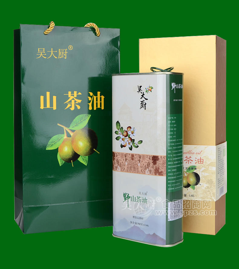 招商吳大廚山茶油1.6l禮盒裝