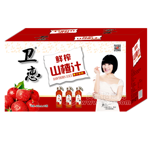 ·卫恋 鲜榨山楂汁 果汁饮料 420mLx15瓶 