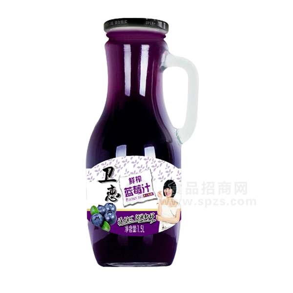 ·卫恋 鲜榨蓝莓汁 果汁饮料 1.5L 