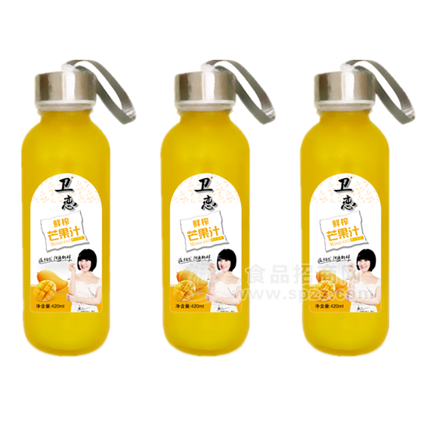 ·卫恋  鲜榨芒果汁 果汁饮料420mL 