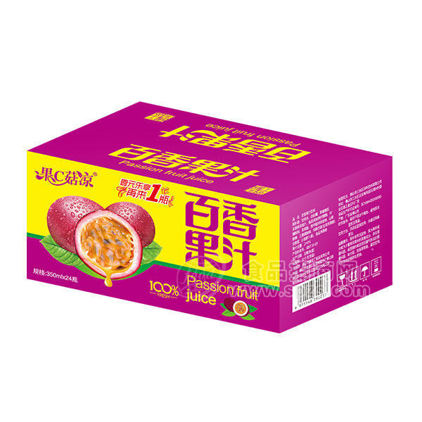 ·果C菇凉百香果汁饮料350mlx24瓶 