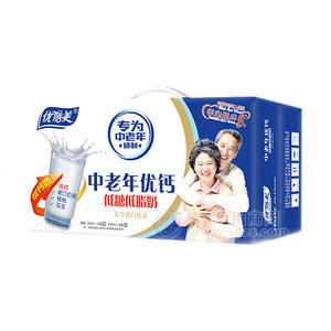 優(yōu)膳美中老年優(yōu)鈣低糖低脂奶復合蛋白飲品250mlx24盒