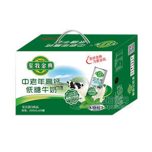 至牧金典中老年高鈣低糖牛奶復(fù)合蛋白飲品250mlx20罐