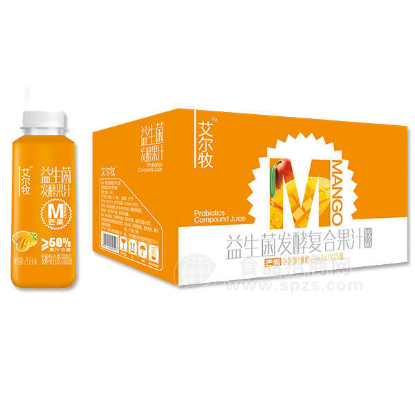 艾尔牧益生菌芒果发酵复合果汁饮品268mlx15瓶